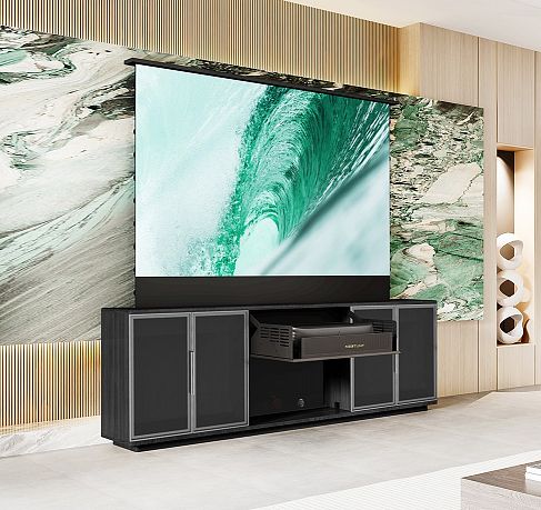 Моторизованная тумба с экраном для ультракороткофокусных лазерных проекторов Classic Invisible Slim Cabinet-80 Black