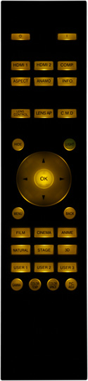 Проектор JVC DLA-X3-B, подсветка пульта ДУ