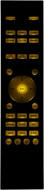 Проектор JVC DLA-X30B, пульт ДУ с подсветкой