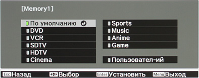 Проектор Epson EH-TW5900, меню Проектор Epson EH-TW5900, меню