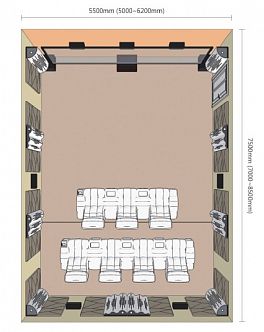 Гибридные акустические диффузоры/поглотители с LED подсветкой Soundbox WAVE600 (комплект из 2-х штук)